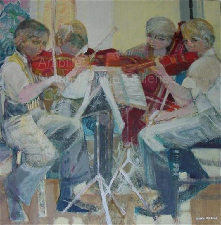 La Repetition NR2613 120cm x 120cm: 47.25" x 47.25" Paul Ambille Oil on Canvas | Nolan-Rankin Galleries - Houston