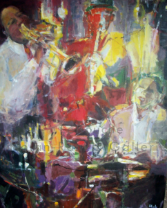 Jazz | ML4065A | 80 Figure: 57 in. x 44 in. |Michele Lellouche | Oil on Canvas