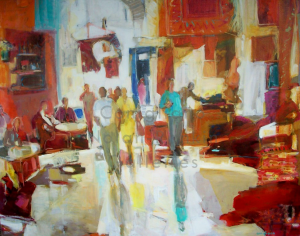 Conchita Conigliano Marche au Tapis NR4021 80 Fig (57.5 in.x 45 in.) Oil on Canvas