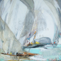 Conchita Conigliano Regates NR4031 60 cm x 60 cm (23.5 in. x 23.5 in.) Oil on Canvas | Nolan-Rankin Galleries - Houston