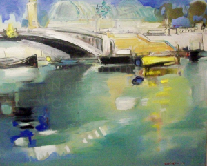 CC5036 Pont Alexandre III 20 Figure (28.75" x 23.5") Conchita Conigliano Oil on Canvas