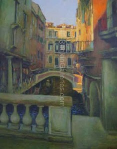 NC2436A Venise le soir 40 Figure: 39.5 x 31.75 Daniel Pignot Oil on Canvas