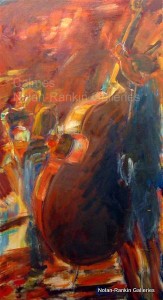 NR3260 Jazz rouge Elisabeth Calmes 90cm x 50cm: 35.5 x 19.75 in. Oil on Canvas