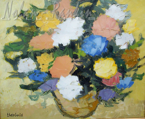 RT5489 Bouquet dore 8 Figure: 18.125 x 14.937 inches Renée THÉOBALD