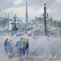 Dimanche matin a la Place de la Concorde | Paul Jean Anderbouhr | Nolan-Rankin Galleries - Houston