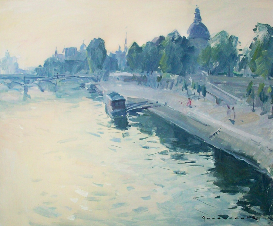 Matin au bord de la Seine -a Paris | Paul Jean Anderbouhr | Nolan-Rankin Galleries - Houston