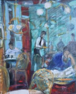 Au Café by Conchita Conigliano, oil on canvas