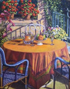 Petit Déjeuner à la Terrasse by William Michaut, oil on canvas