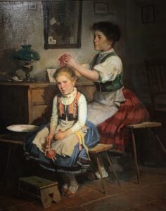Mother and Daughter by Markos, oil on canvas