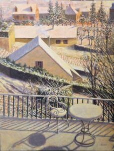Le Balcon, Neige by William Michaut, oil on canvas
