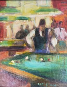 Billiards by Conchita Conigliano, oil on canvas