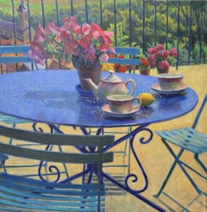 La Terrasse by William Michaut, oil on canvas