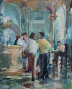 Le Bar Madrid by Conchita Conigliano, oil on canvas