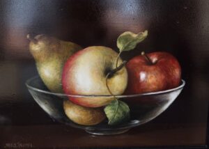 Bol de Fruits by Trumel, acrylic on board