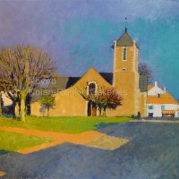 Eglise de Saint Brevin | NR2483 | 20 Figure: 28.75" x 23.5" | Pierre Neveu | Oil on Canvas | Nolan-Rankin Galleries - Houston
