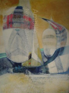 En Course NC2622 60 Figure: 51.75" x 38.75" Paul Ambille Oil on Canvas