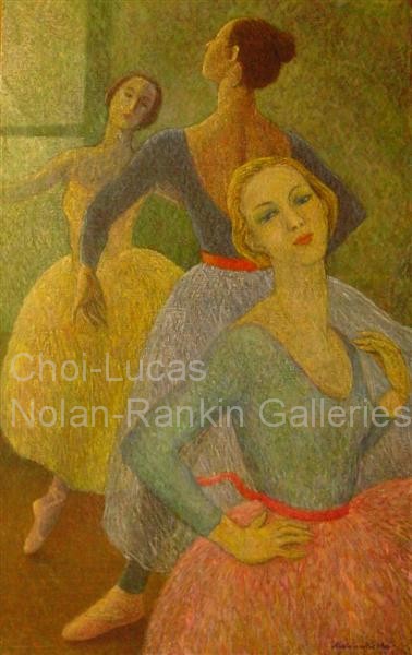 Les Trois Graces NR3369 60 Marine: 51.25" x 31.75" Marie-Amelie Choi Oil on Canvas | Nolan-Rankin Galleries - Houston