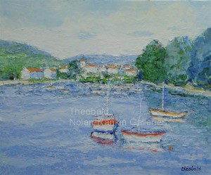 NC3414 Petit port 15 Figure: 29.5 x 21.25 in. Renee Theobald Oil on Canvas (palette knife)