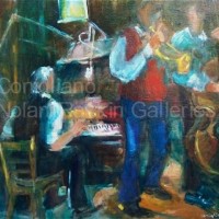 New Orleans Jazz NR3488 25 Figure: 31.75" x 25.5" Conchita Conigliano Oil on Canvas | Nolan- Rankin Galleries - Houston