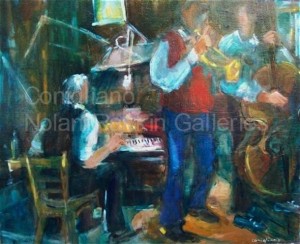 New Orleans Jazz CC3488 25 Figure: 31.75" x 25.5" Conchita Conigliano Oil on Canvas