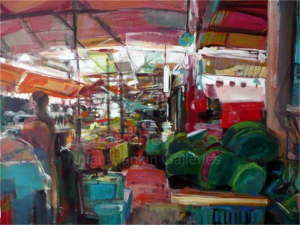 Pasteques | ML3566 | 30 Figure: 36.25" x 28.75" | Michele Lellouche | Oil on Canvas
