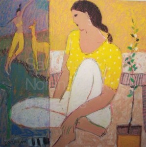 Lama NC3607 70cm x 70cm: 27.5" x 27.5" Michel Sarazin Oil Pastel