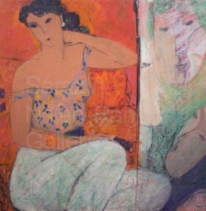 Les Masques NC3613 50cm x 50cm: 19.75" x 19.75" Michel Sarazin Oil Pastel