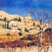 Saint Martin de Castillon | NR3687 | 50 Paysage: 45.75 x 31.75" | Pierre Neveu | Oil on Canvas | Nolan-Rankin Galleries - Houston