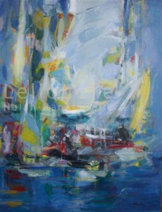 Les Voiles | ML3837 | 30 Figure: 36.25 in. x 28.75 in. | Michele Lellouche | Oil on Canvas