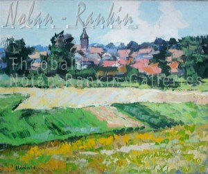 Champs en Alsace NC3862 12 Figure: 24 in. x 19.6875 in. Renee Theobald Oil on Canvas: Palette Knife