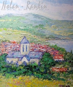 X4S6 A Vetheuil 15 Figure: 25 9/16" x 21 1/4" Renee Theobald Oil on Canvas - Palette Knife