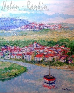 X5S6 Dans la Valee de l'Yonne 25 Figure: 31 7/8" x 25 9/16" Renee Theobald Oil on Canvas - Palette Knife